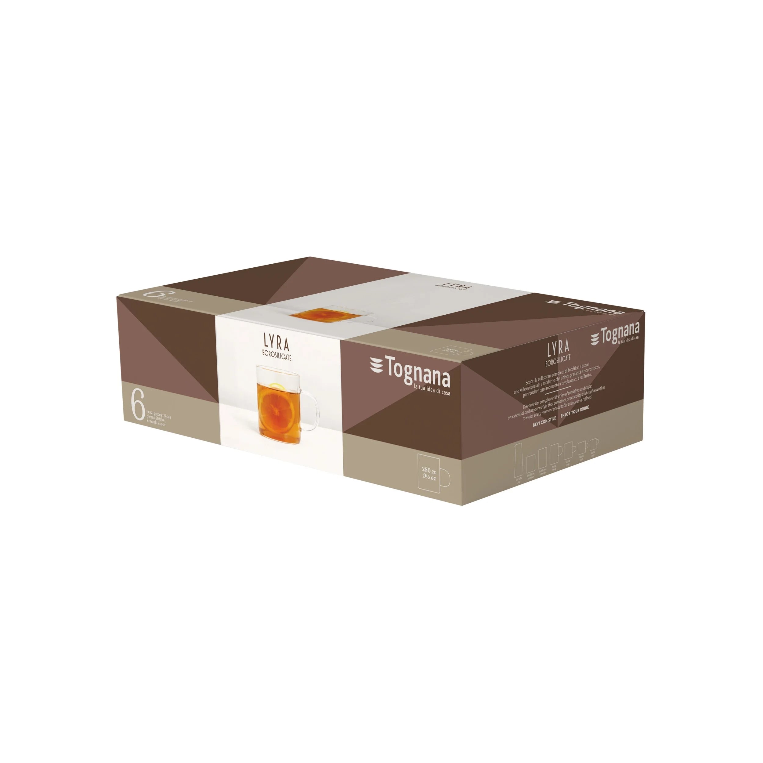 SET 6 TAZAS BORISILICATO 280 CC