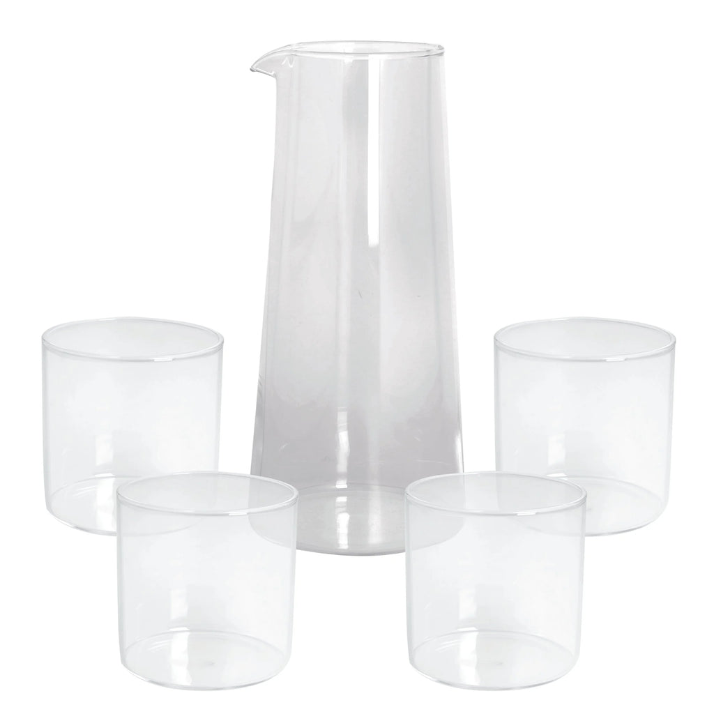 SET JARRA + 4 VASOS LYRA BOROSILICATO TOGNANA