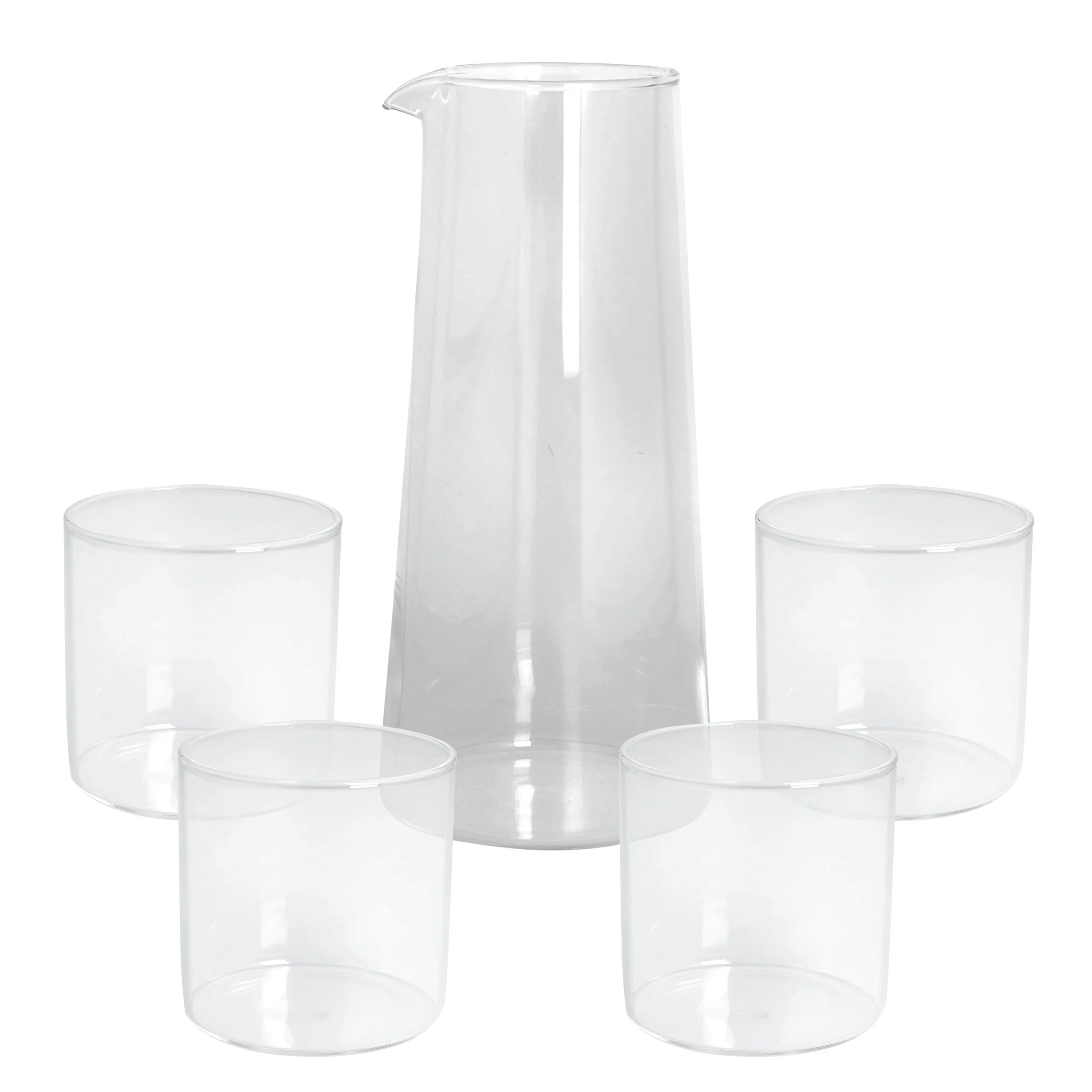 SET JARRA + 4 VASOS LYRA BOROSILICATO TOGNANA