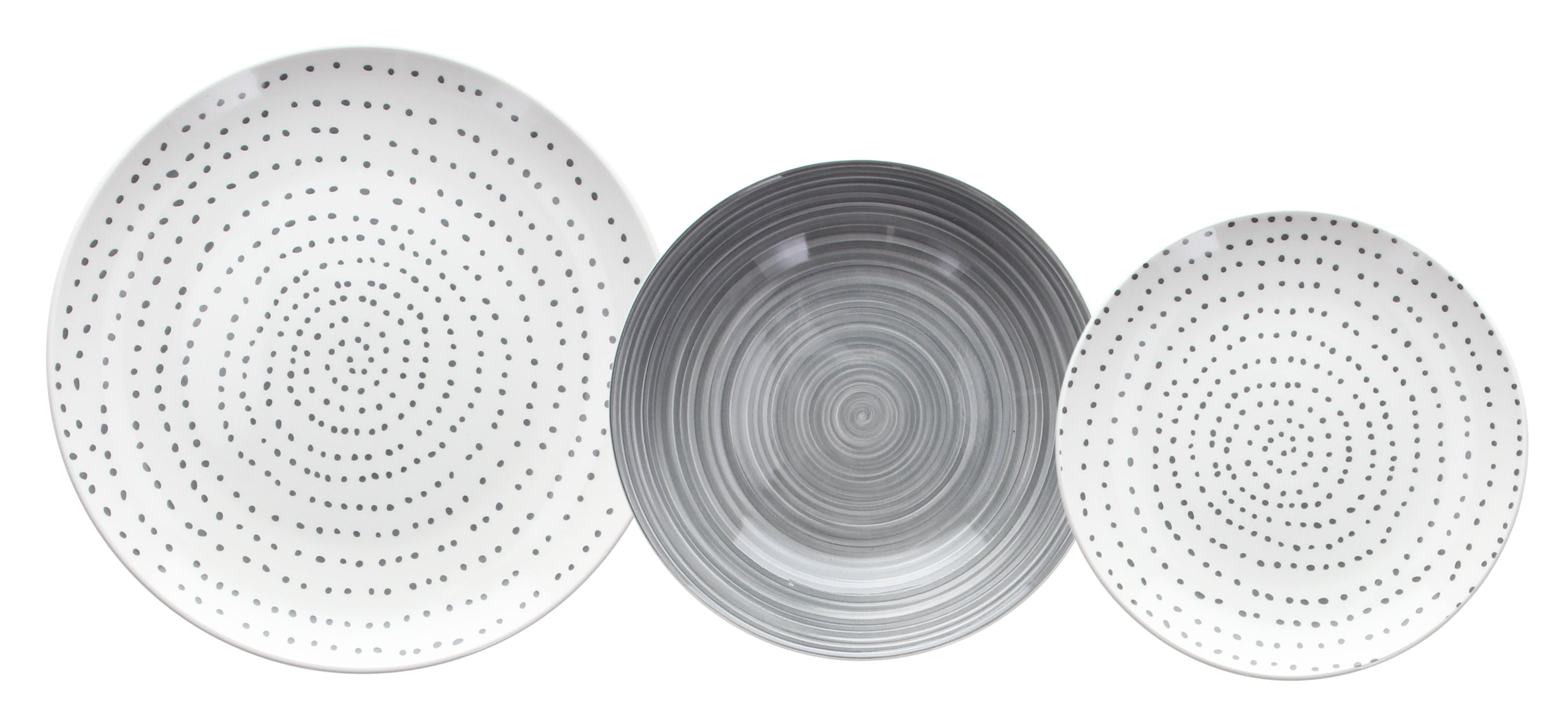 VAJILLA 18 PIEZAS MADISON KOONAN GRIS
