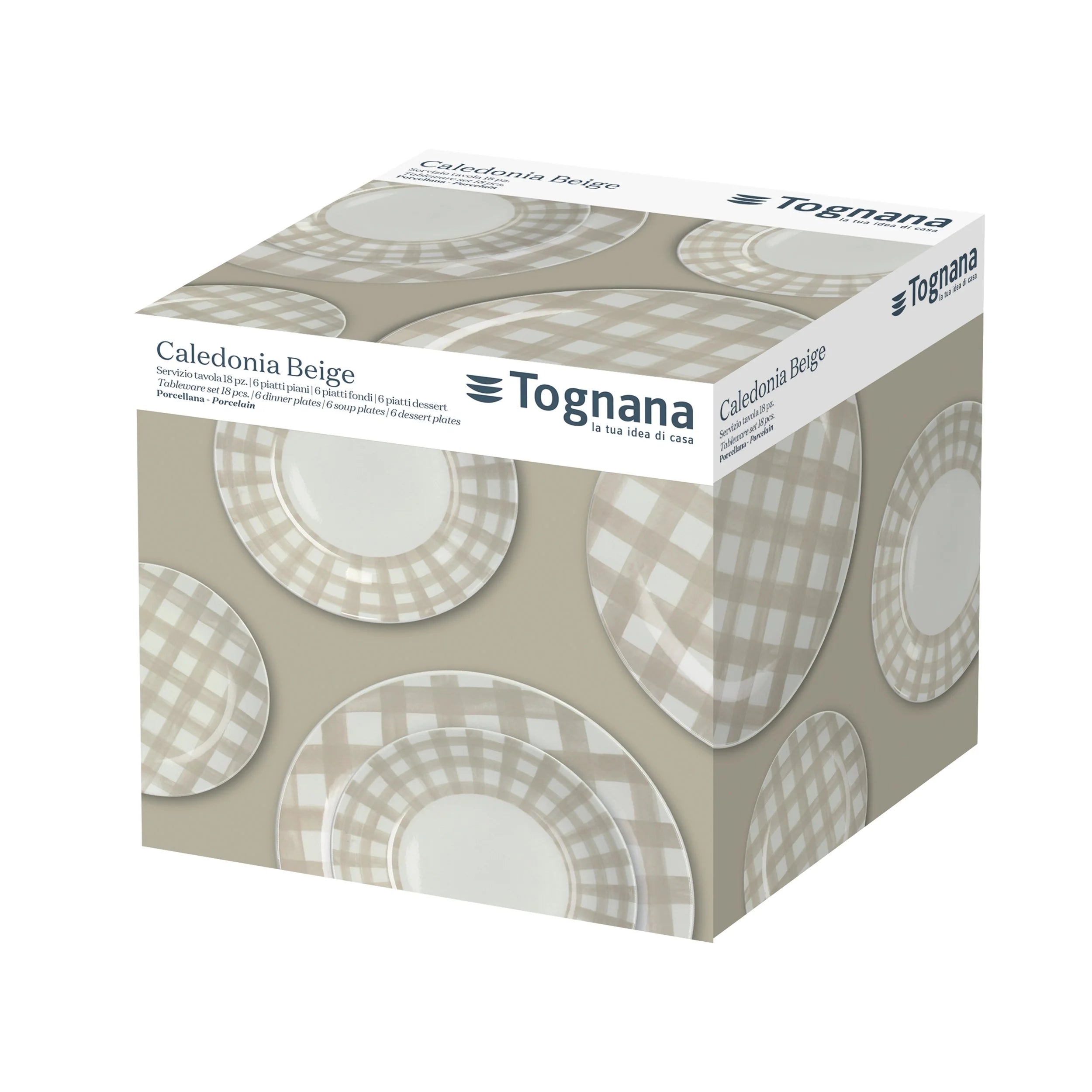 VAJILLA  CALEDONIA BEIGE 18 PIEZAS