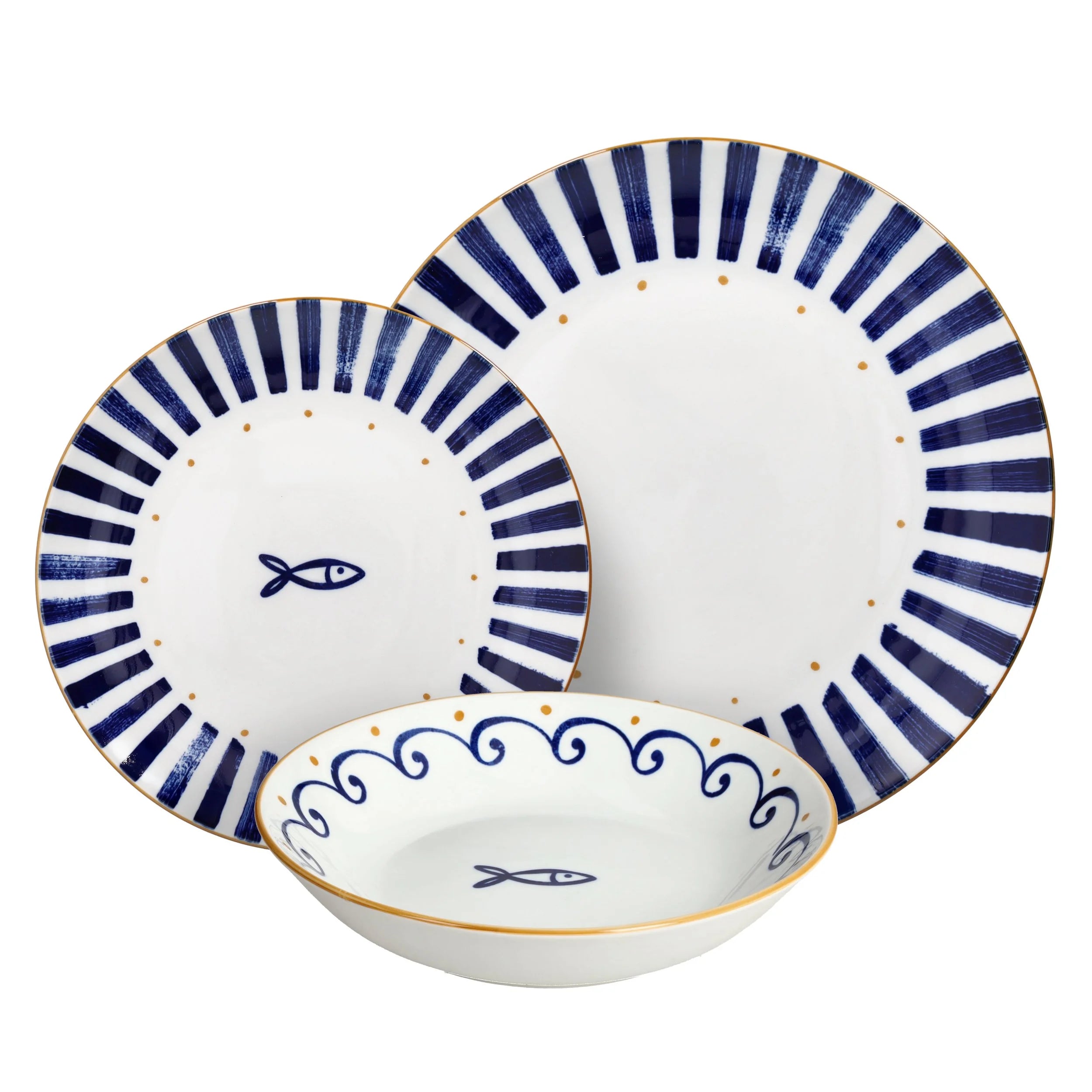 VAJILLA  18 PIEZAS MEDITERRÁNEA AZUL TOGNANA