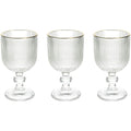 SET 3 COPAS DE CRISTAL CON FILO DORADO
