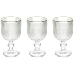 SET 3 COPAS DE CRISTAL CON FILO DORADO
