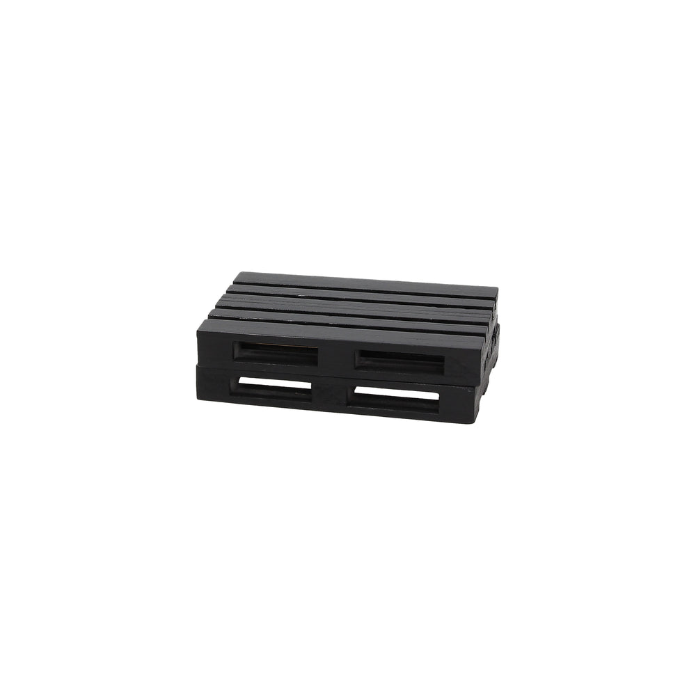 Set 2 posavasos de madera forma palé negro