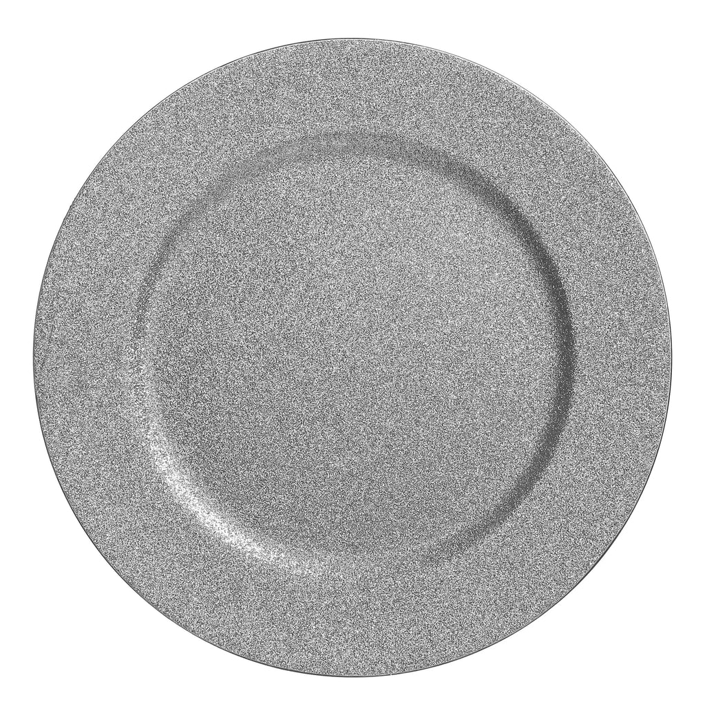 BAJO PLATO PLATEADO GLITTER
