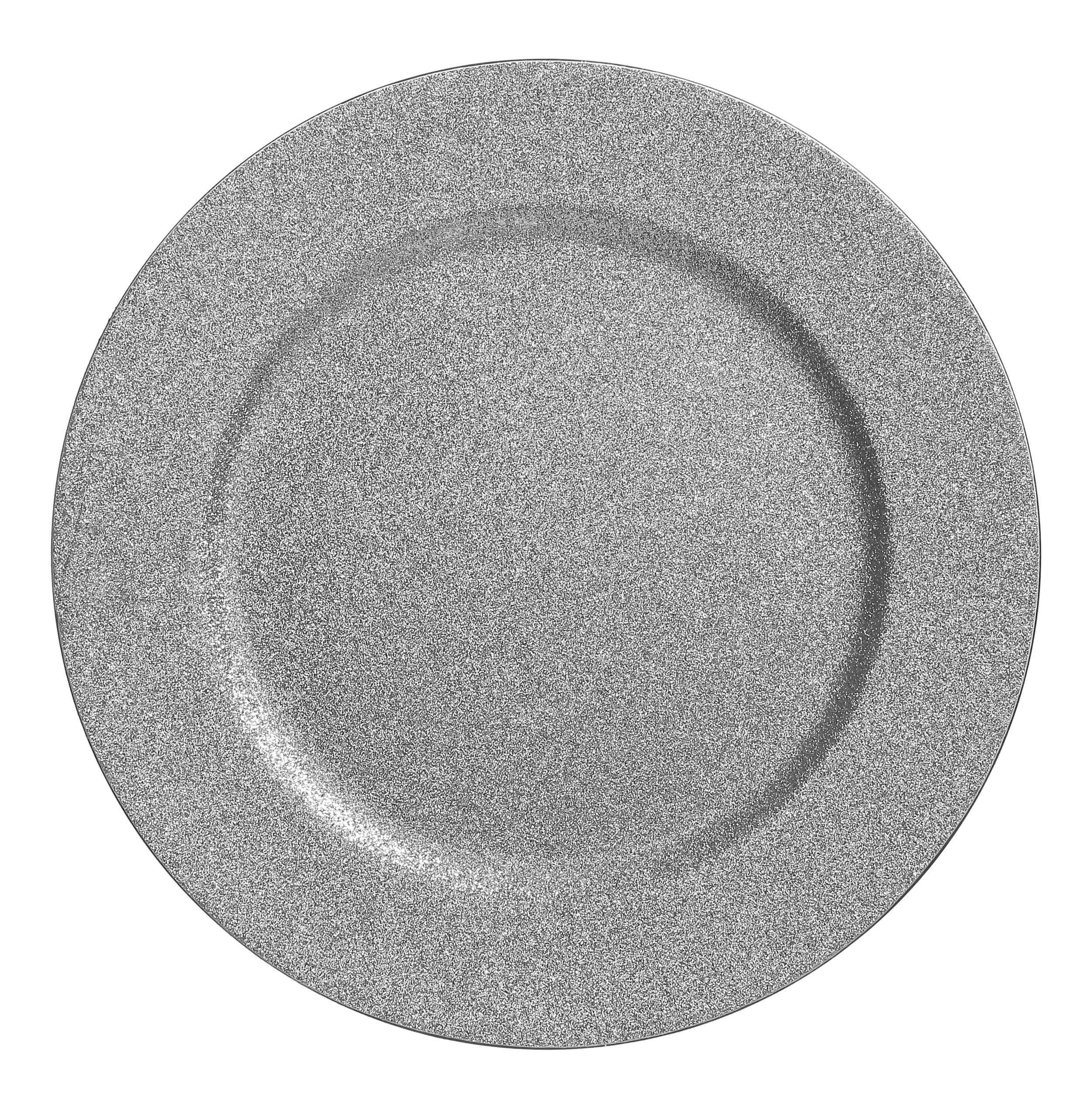 BAJO PLATO PLATEADO GLITTER