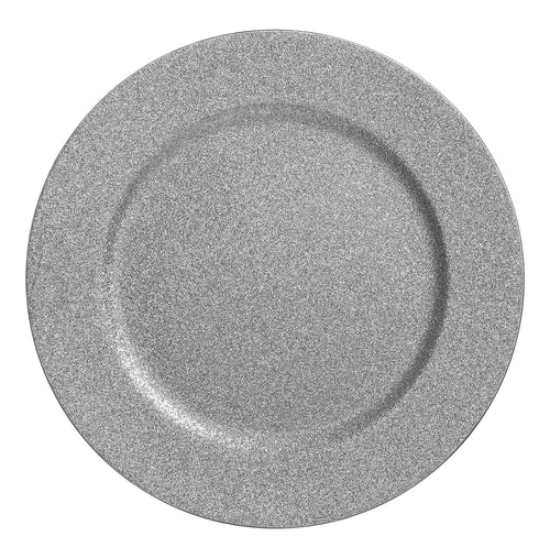 BAJO PLATO PLATEADO GLITTER