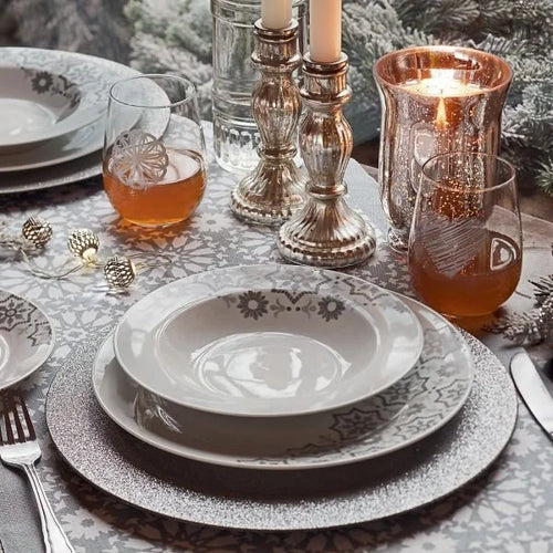 BAJO PLATO PLATEADO GLITTER