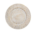 BAJO PLATO BLANCO Y DORADO TEXTURA RADIAL