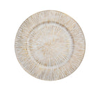 BAJO PLATO BLANCO Y DORADO TEXTURA RADIAL
