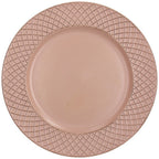 BAJO PLATO ROSA PALO RELIEVE CUADRÍCULA