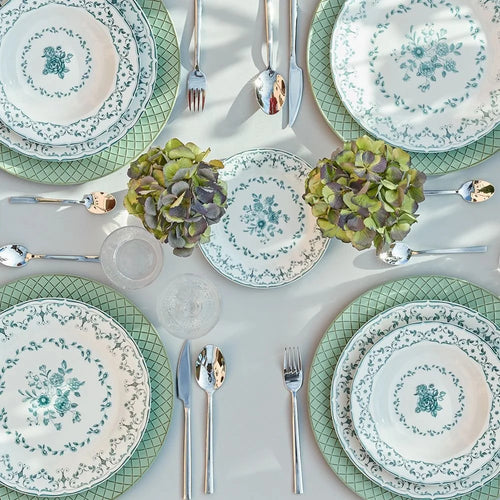 BAJO PLATO VERDE MINT RELIEVE CUADRÍCULA