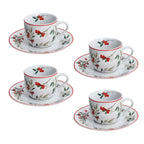SET 4 TAZAS DE TÉ CON PLATO HOLLYBERRY