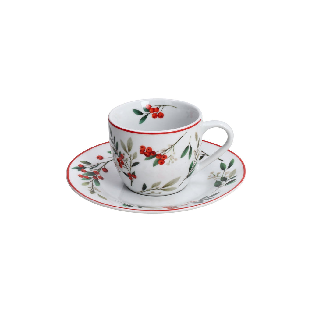 SET 4 TAZAS DE TÉ CON PLATO HOLLYBERRY