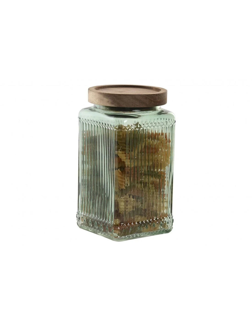 BOTES DE VIDRIO VERDE CON TAPA DE MADERA