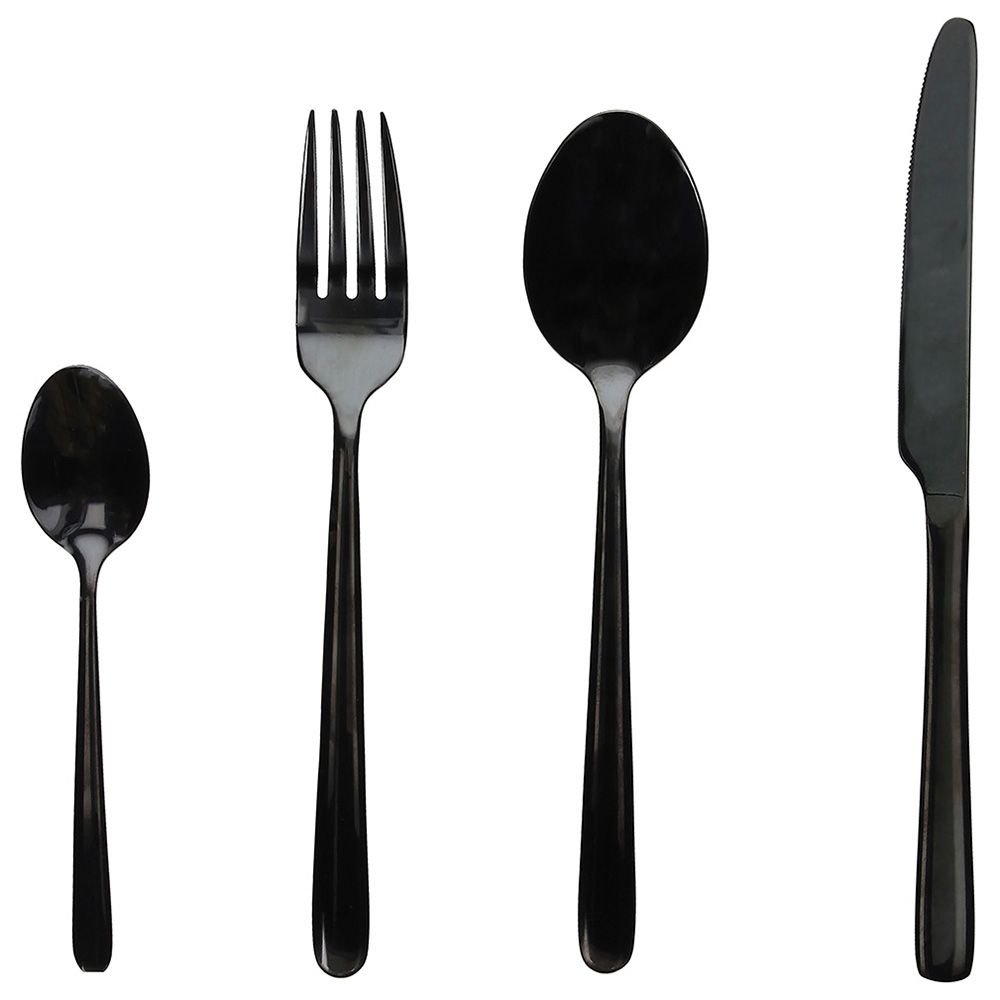 SET 24 CUBIERTOS DE ACERO INOXIDABLE NEGRO UBER