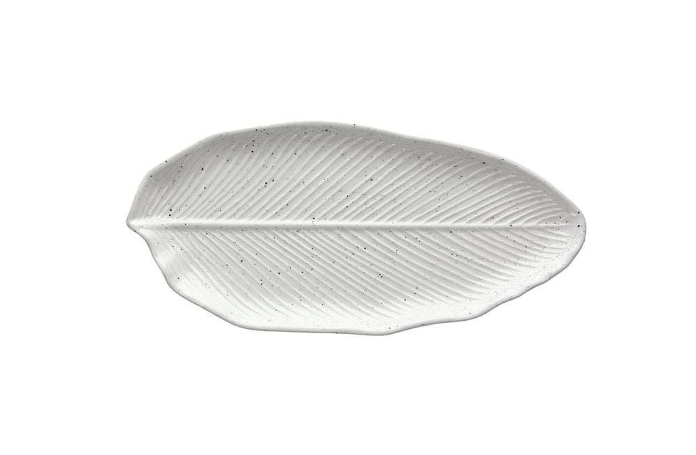 Plato de hoja blanco Jaspeado 36 cm