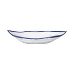 Plato barca de melamina 26 cm borde azul
