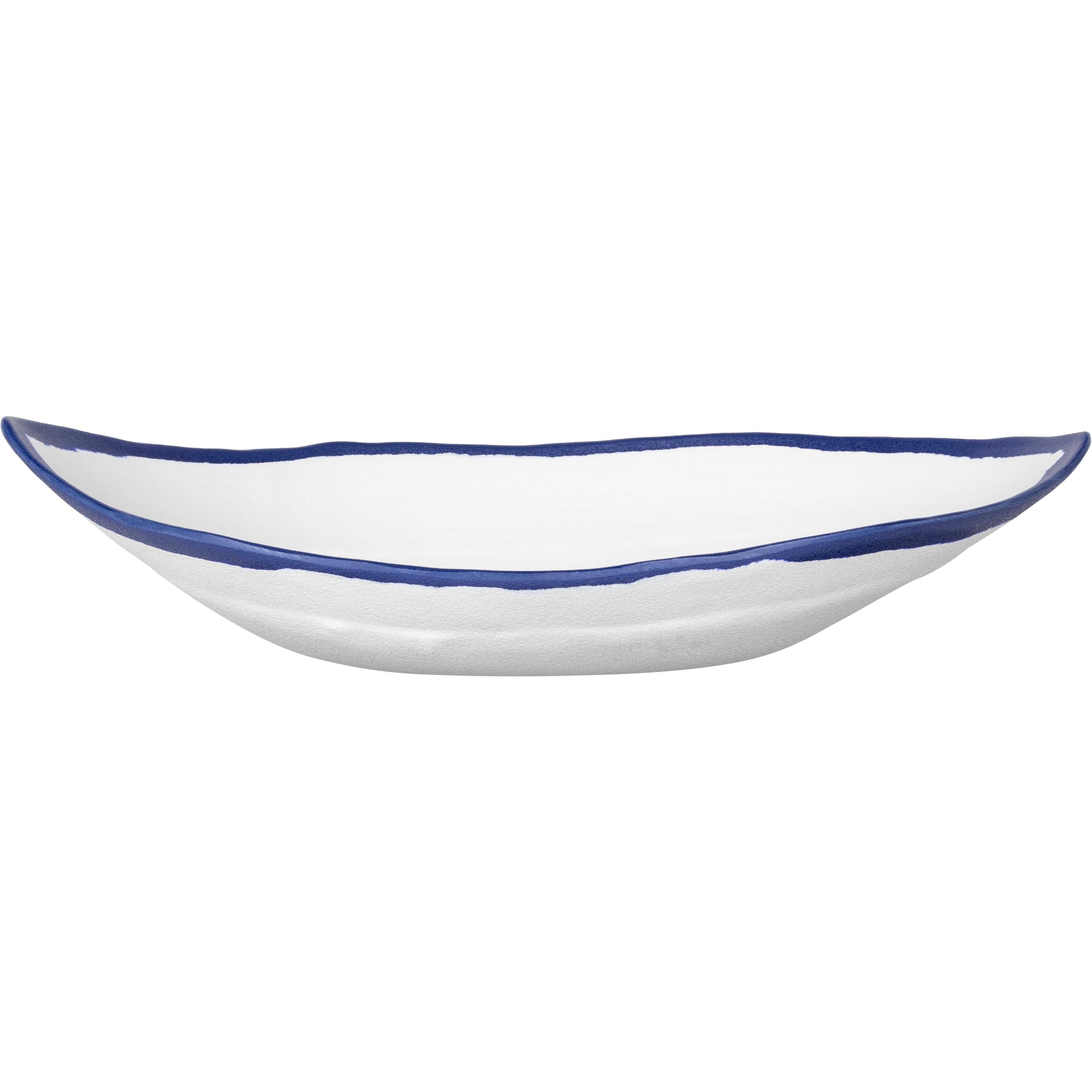 Fuente barca de melamina 36 cm borde azul