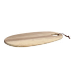 TABLA DE CORTAR OVALADA DE MADERA CON ASA Y CUERDA