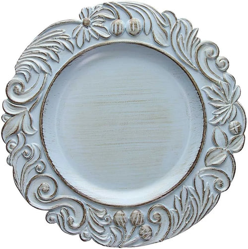 BAJO PLATO DECORATIVO AZUL ENVEJECIDO