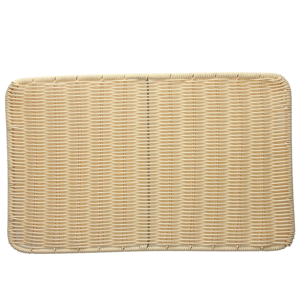 Bajo plato rectangular Trenzado beige