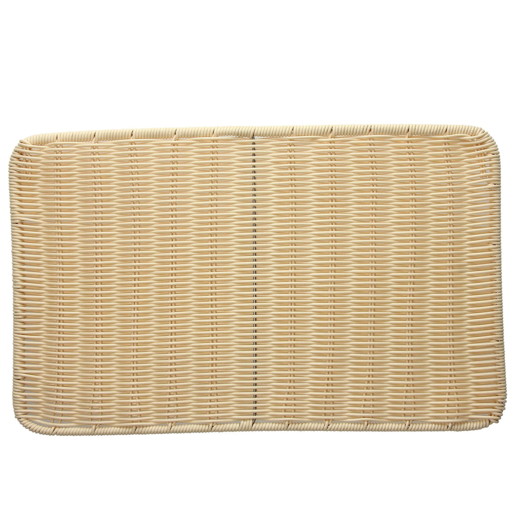 BAJO PLATO RECTANGULAR TRENZADO BEIGE