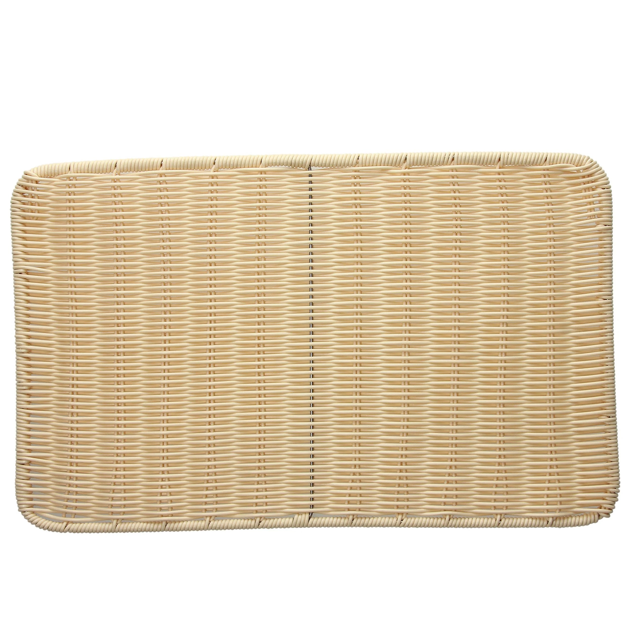 BAJO PLATO RECTANGULAR TRENZADO BEIGE