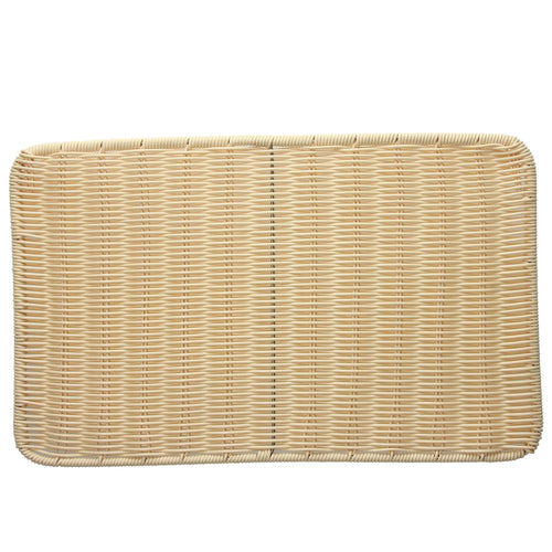 BAJO PLATO RECTANGULAR TRENZADO BEIGE