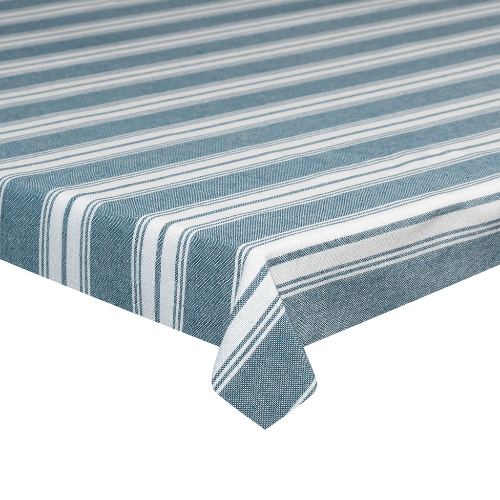 MANTEL RAYAS AZUL PETRÓLEO 140X140 CM