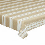 MANTEL DE ALGODÓN A RAYAS BEIGE