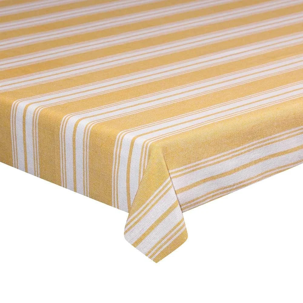 MANTEL DE ALGODÓN A RAYAS AMARILLO