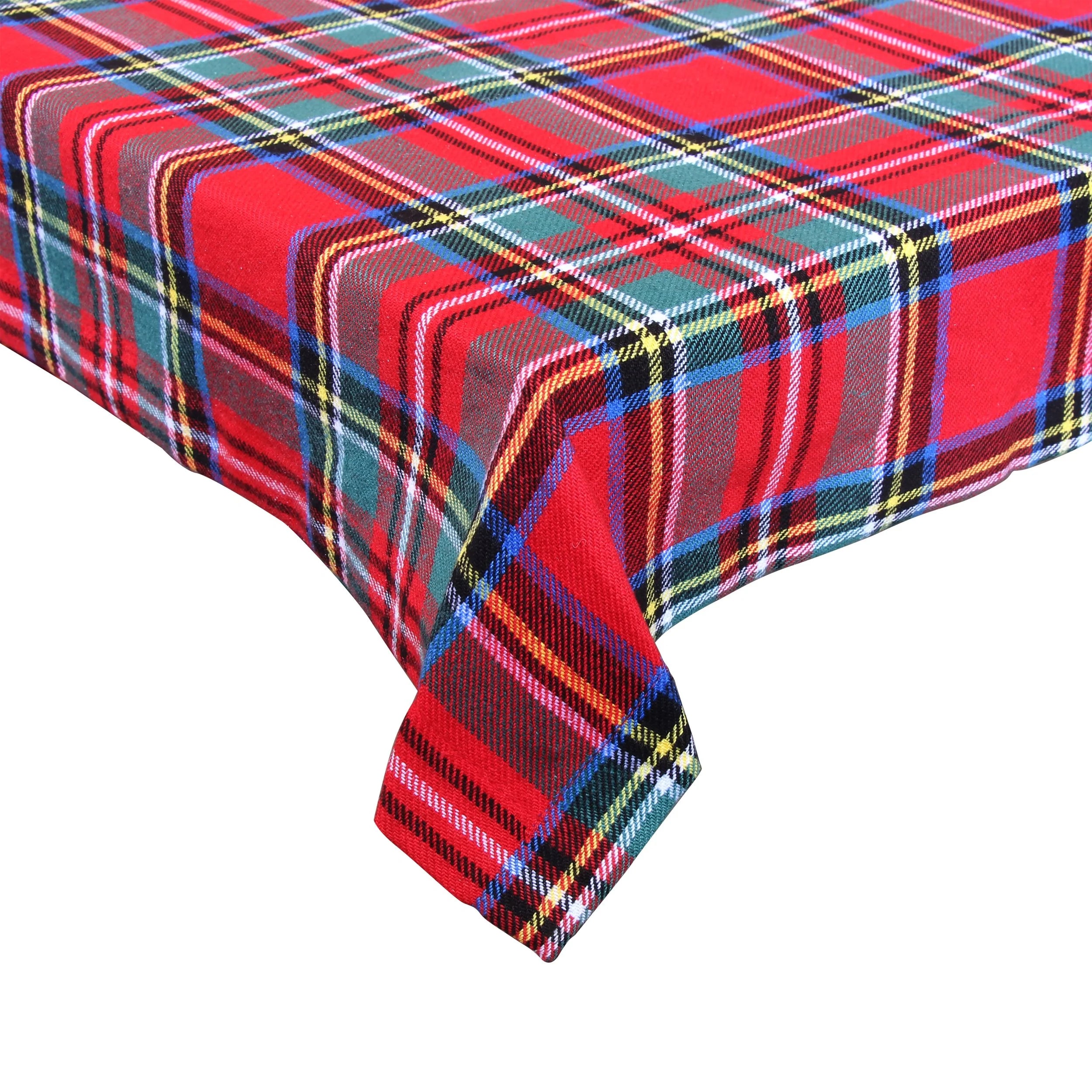 MANTEL ALGODÓN CUADRADOS ESCOCESES 140x140CM
