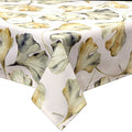 MANTEL ESTAMPADO HOJAS TONOS NATURALES