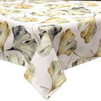 MANTEL ESTAMPADO HOJAS TONOS NATURALES