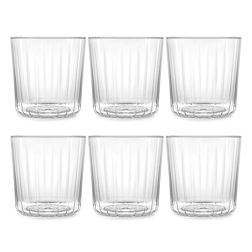 SET 6 VASOS DE VIDRIO TRANSPARENTE AURA