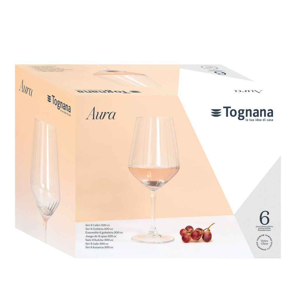 SET 6 COPAS DE VINO AURA