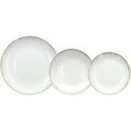 VAJILLA BLANCA ASTRID CON SALPICADO DORADO Y GRIS