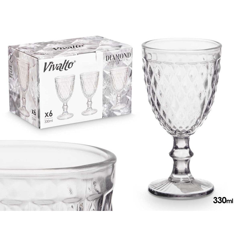 SET 6 COPAS DIAMANTE TRANSPARENTE · foto 3