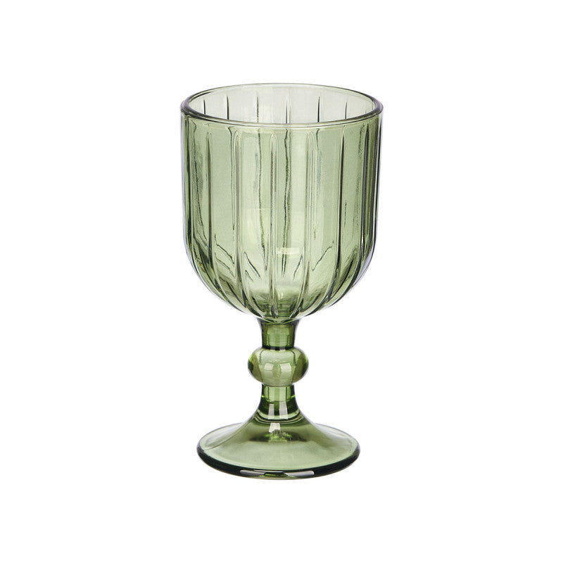 SET 6 COPAS DE VINO RAYAS 380ML VERDE
