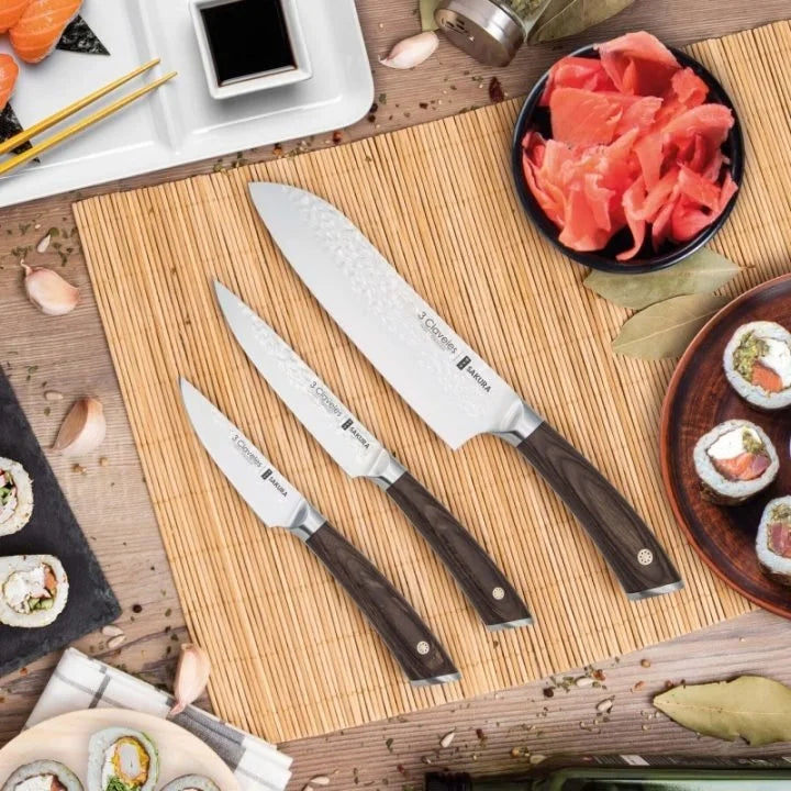 SET DE CUCHILLOS DE COCINA SAKURA 3 CLAVELES