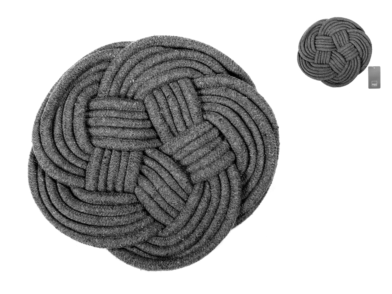Salvamanteles algodón flor gris 23 cm