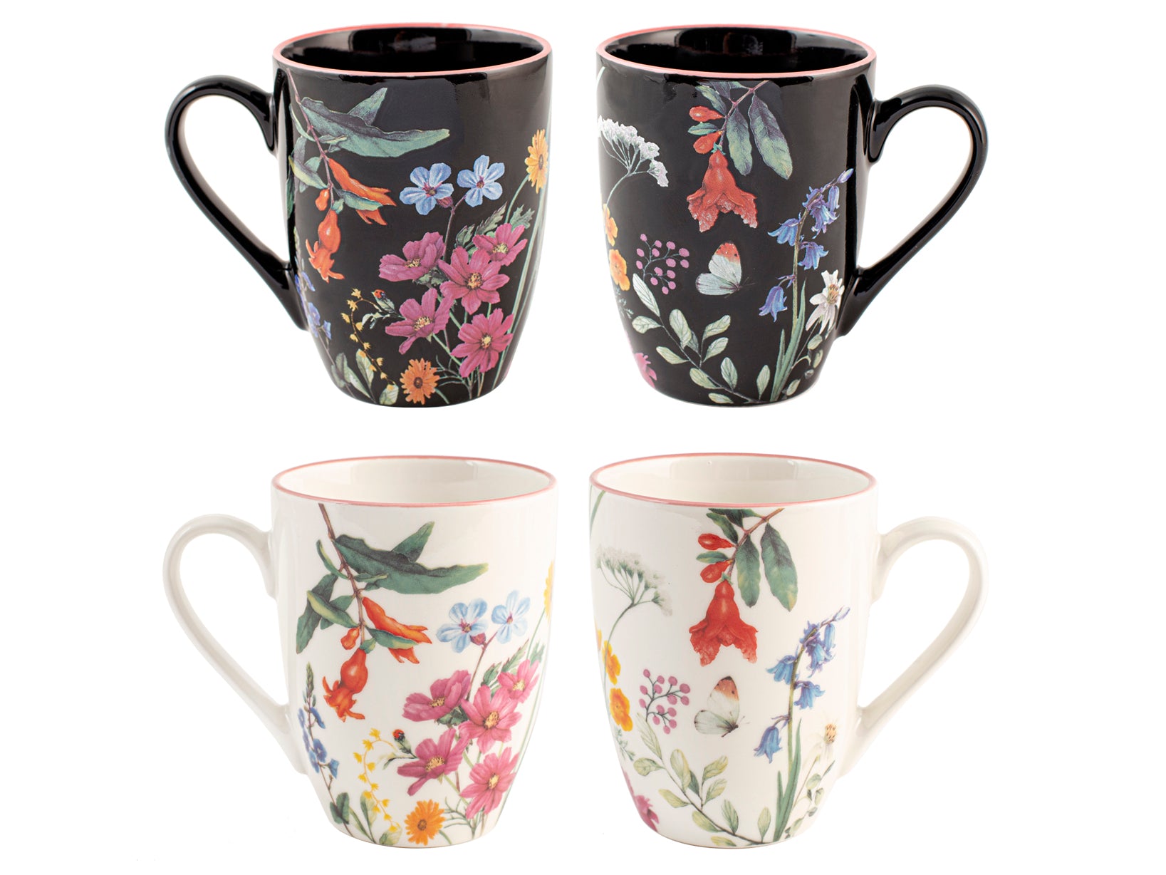 Mug new bone china Caroline blanco y negro 34 cl