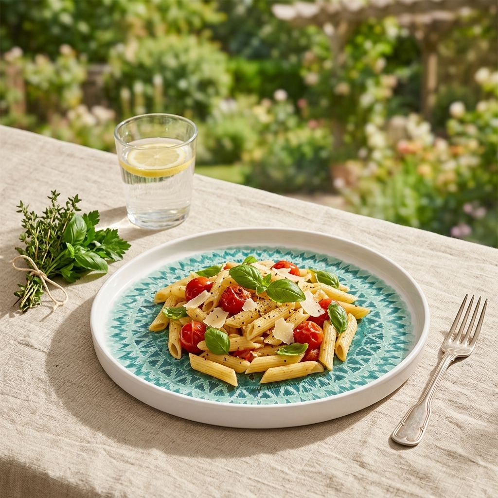 Plato de melamina Azumar con pasta de verano
