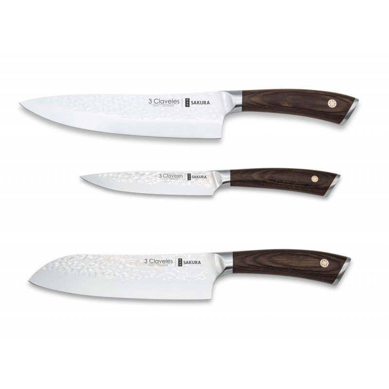 SET DE CUCHILLOS DE COCINA SAKURA 3 CLAVELES