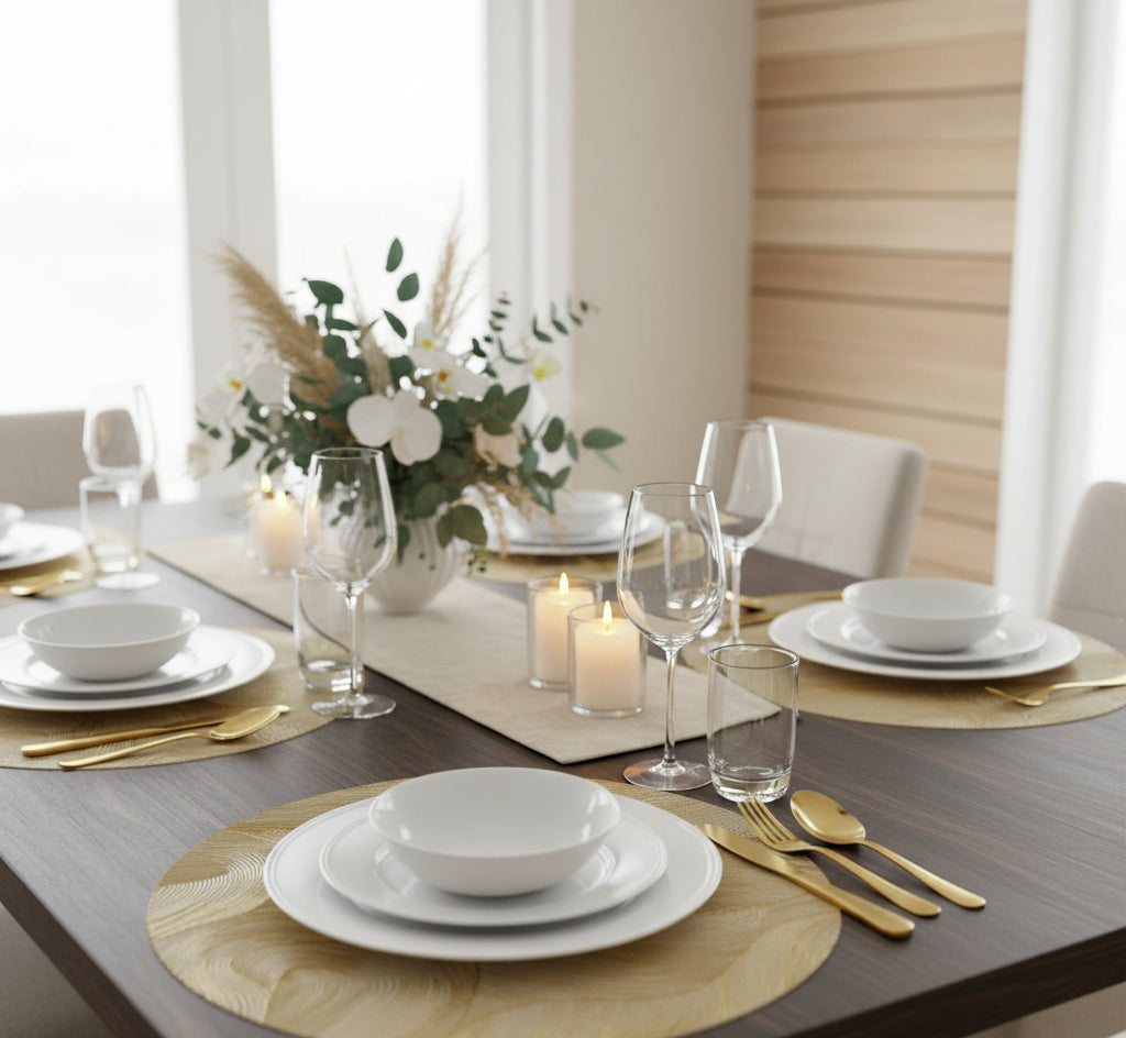 BAJO PLATO REDONDO DORADO CON RELIEVE