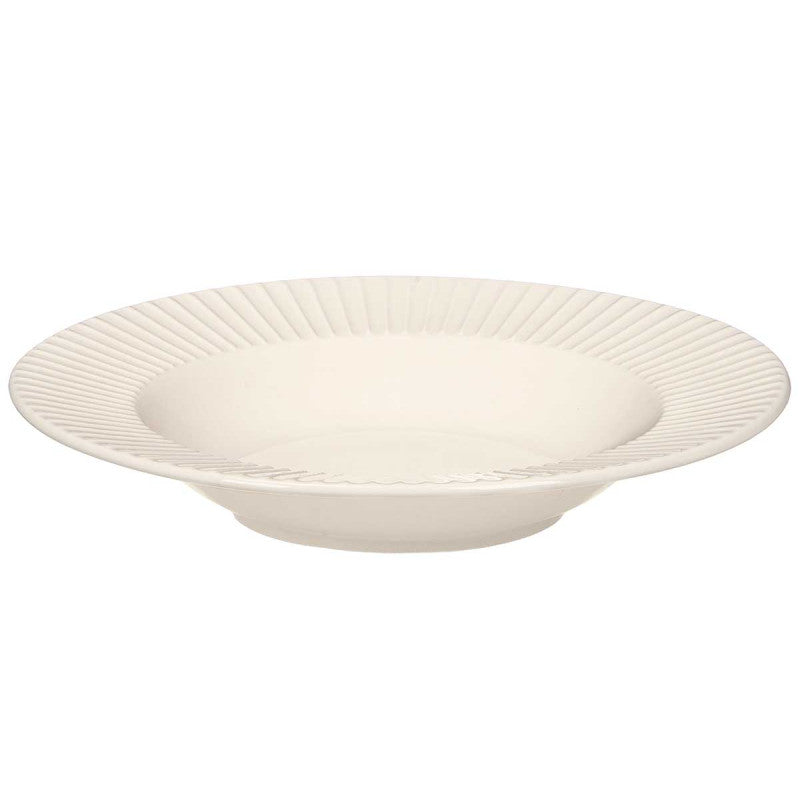 SET 6 PLATOS HONDOS PORCELANA RELIEVE RAYAS · foto 3
