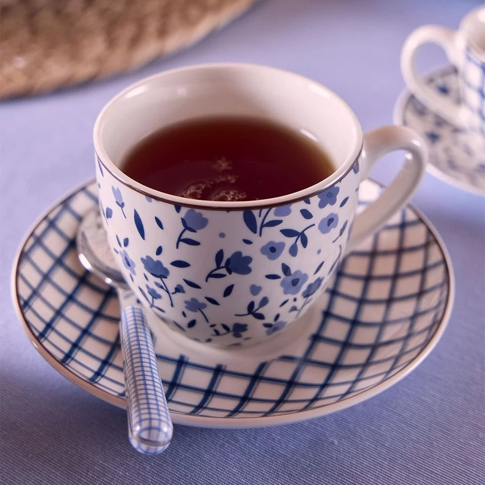 SET 6 TAZAS CAFÉ CON PLATO COTTAGE
