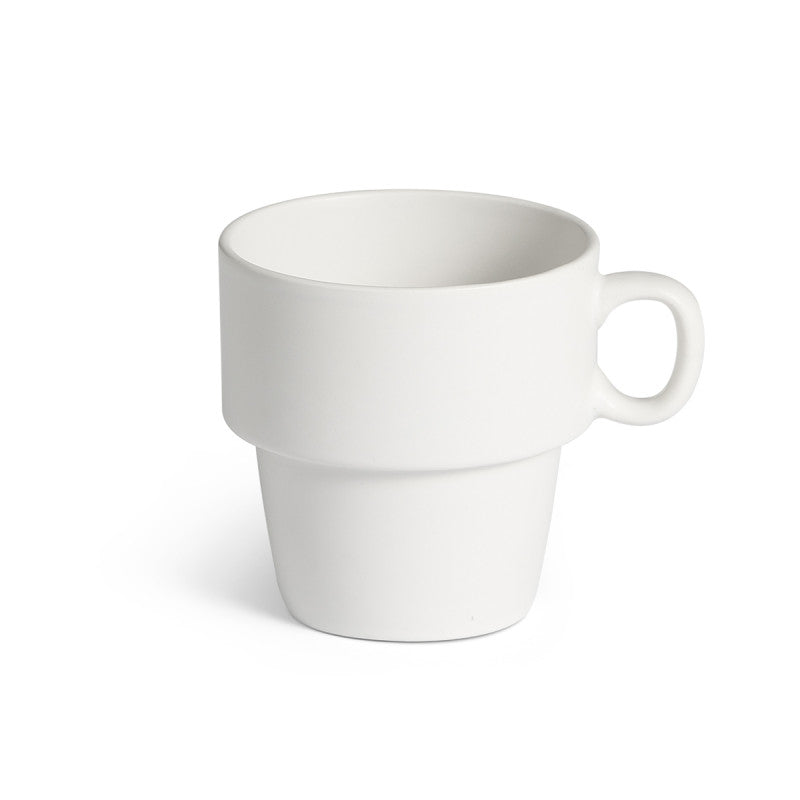 SET DE 6 TAZAS DE DESAYUNO PORCELANA APILABLE BLANCA